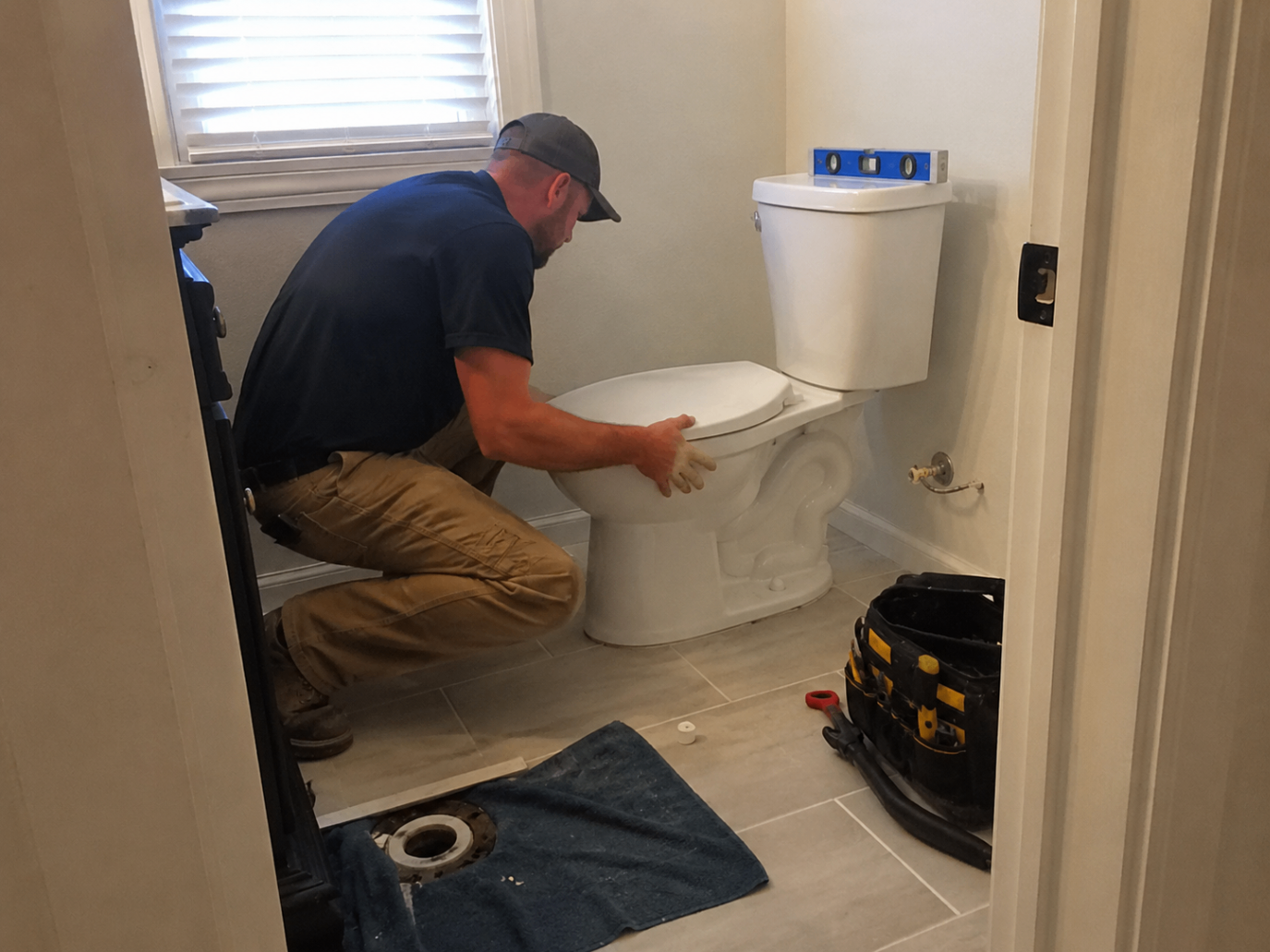 New toilet installation